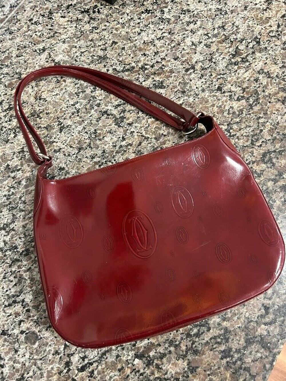 Cartier Happy Birthday Shoulder Bag in Red Patent Leather SPB-SAL (338181)